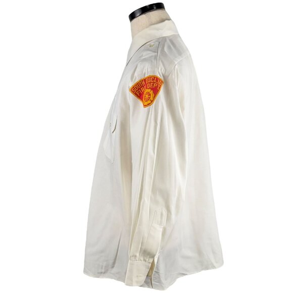 Vintage South Euclid Fire Department 70's XL White Button Down Uniform Shirt - Picture 2 of 13